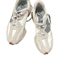 New Balance Cream and Gray Athletic Shoes